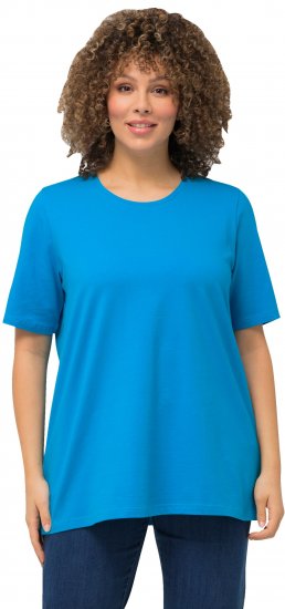 Ulla Popken Essential Round Neck Stretch Tee Sapphire Blue - Tričká - 