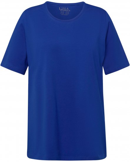 Ulla Popken Essential Round Neck Stretch Tee Cobalt Blue - Tričká - 