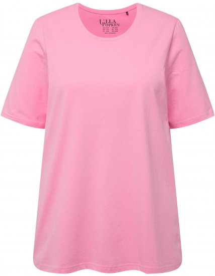 Ulla Popken Essential Round Neck Stretch Tee Light Pink - Tričká - 