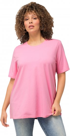 Ulla Popken Essential Round Neck Stretch Tee Light Pink - Tričká - 