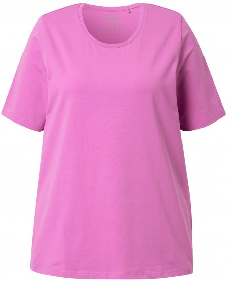 Ulla Popken Essential Round Neck Stretch Tee Cool Pink - Tričká - 