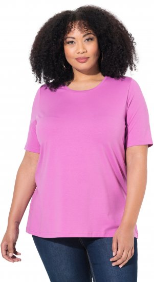 Ulla Popken Essential Round Neck Stretch Tee Cool Pink - Tričká - 