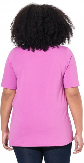 Ulla Popken Essential Round Neck Stretch Tee Cool Pink - Tričká - 
