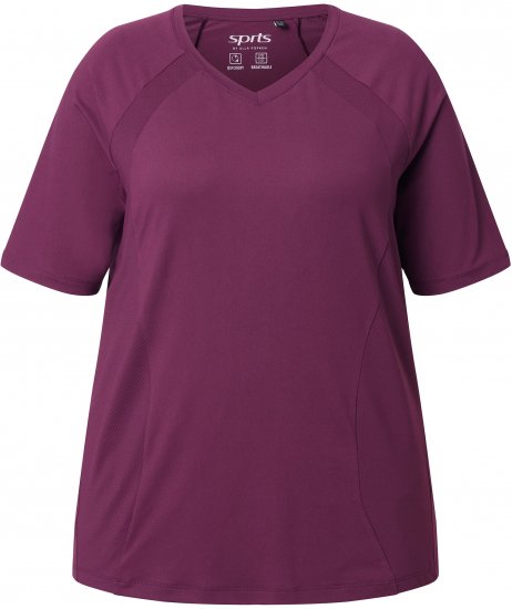 Ulla Popken Quick-Drying Short Sleeve T-Shirt Dark Cherry - Tričká - 