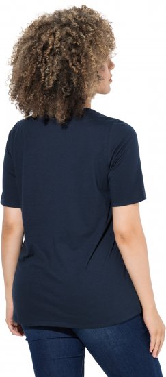 Ulla Popken Scoop Neck Short Sleeve Tee Navy - Tričká - 