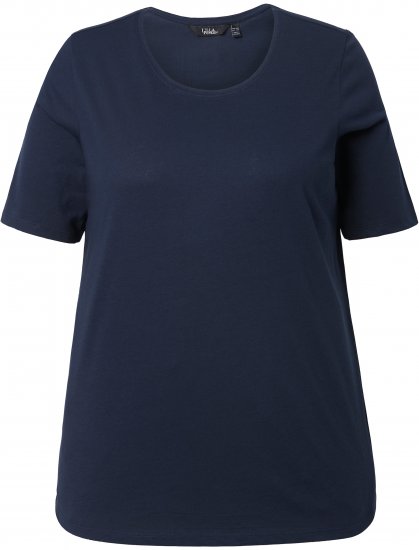 Ulla Popken Scoop Neck Short Sleeve Tee Navy - Tričká - 