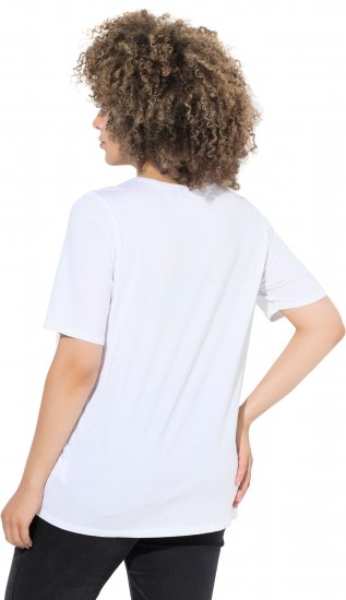 Ulla Popken Scoop Neck Short Sleeve Tee White - Tričká - 