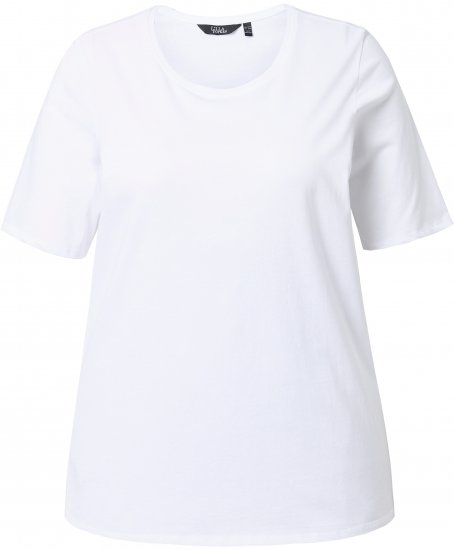 Ulla Popken Scoop Neck Short Sleeve Tee White - Tričká - 