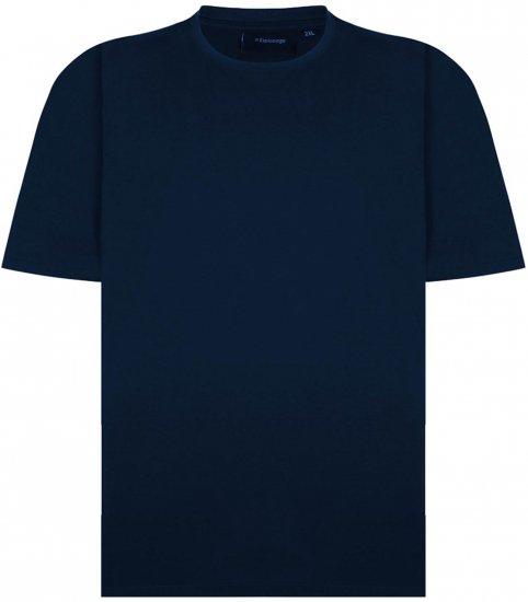 Espionage T015 Plain Crew Neck T-Shirt Navy - Tričká - Nadrozmerné tričká - 2XL-14XL