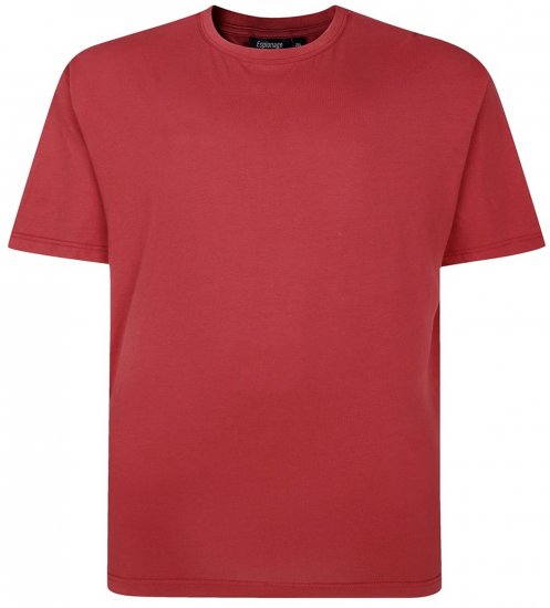Espionage T015 Plain T-Shirt Ruby - Tričká - Nadrozmerné tričká - 2XL-14XL