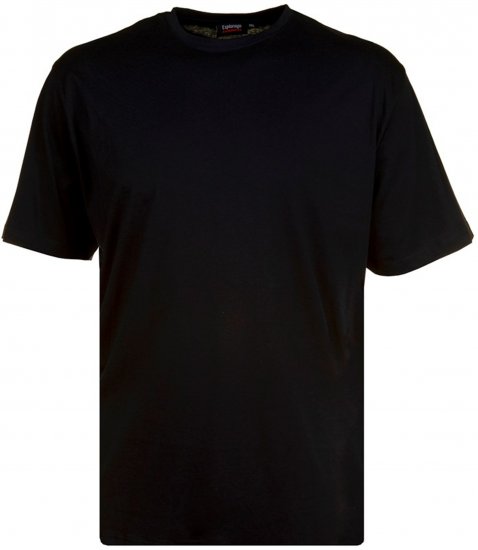 Espionage T015 Plain Crew Neck T-Shirt Black - Tričká - Nadrozmerné tričká - 2XL-14XL