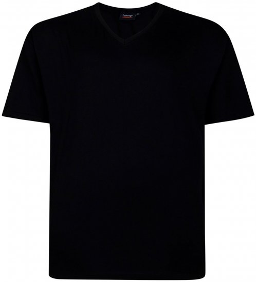 Espionage T016 Plain V-Neck T-Shirt Black - Tričká bez potlače - Tričká bez potlače - 2XL-14XL