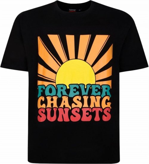 Espionage T421 Chasing Sunset Printed T-Shirt - Tričká - Nadrozmerné tričká - 2XL-14XL