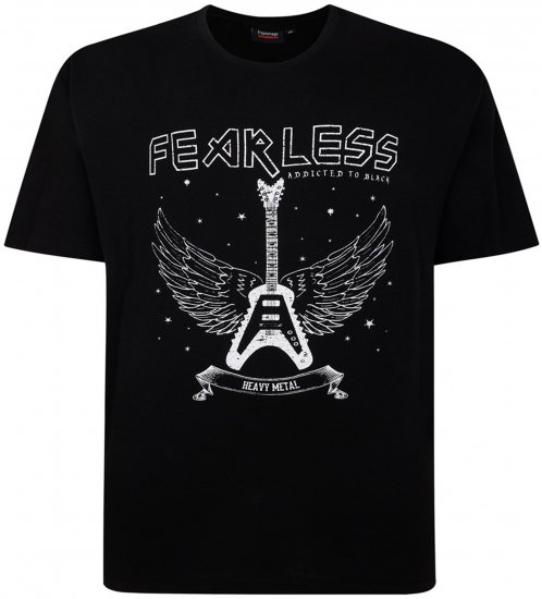Espionage T426 Fearless Printed T-Shirt Black - Tričká - Nadrozmerné tričká - 2XL-14XL