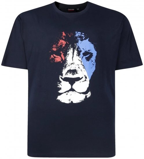Espionage T440 Abstract Lion Printed T-Shirt Navy - Tričká s potlačou - Tričká s potlačou - 2XL-8XL