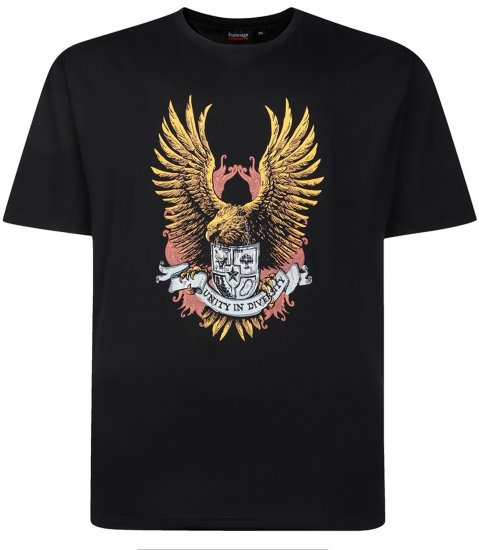 Espionage T442 Eagle Printed T-Shirt Black - Tričká - Nadrozmerné tričká - 2XL-14XL