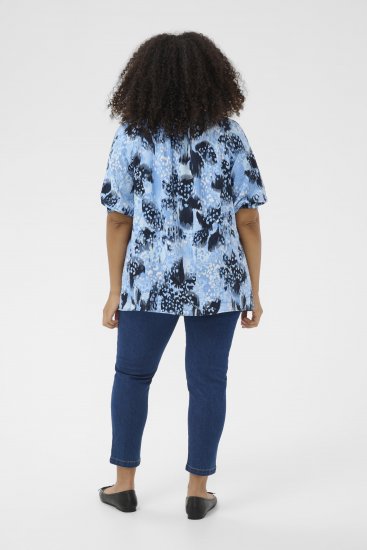 Kaffe Curve Aliana Tunic Blue Flower Animal - Tuniky - 