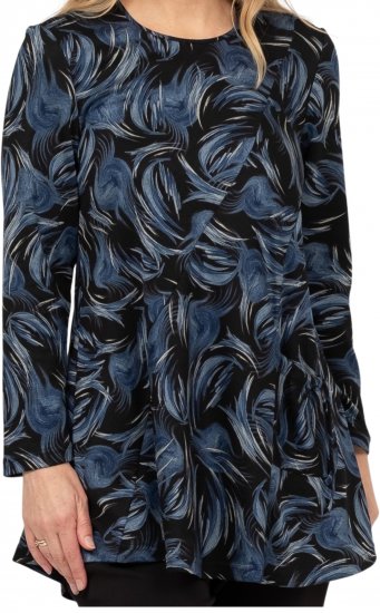 Scandinavian Caramel Swirls Tunic Blue - Potlačené tričká pre ženy - 