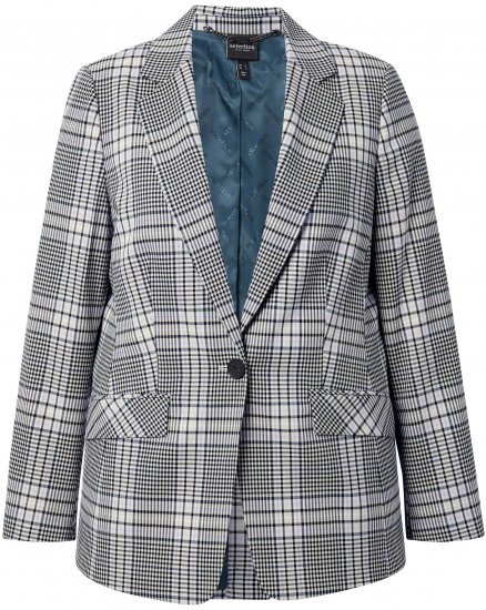 Ulla Popken Kockované Sako Zelené - Saká - 