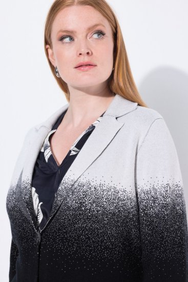 Ulla Popken Pletené Sako S Farebným Prechodom Čierna/Biela - Saká - Saká v nadmerných veľkostiach