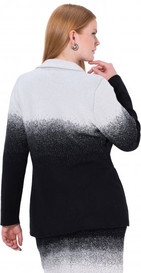Ulla Popken Pletené Sako S Farebným Prechodom Čierna/Biela - Saká - 