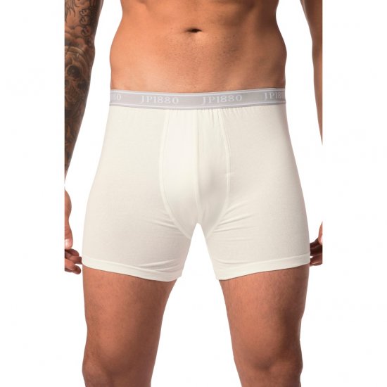 JP1880 Boxershorts Flexnamic OEKO-TEX Mid 2-Pack Grey/Off-White - Spodná bielizeň - Spodné Prádlo 2XL-8XL