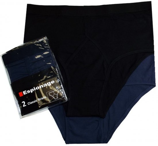 Espionage U003 2-Pack Y-Front Briefs Black/Navy - Slipy - Slipy 2XL-8XL