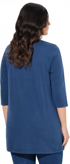Ulla Popken Floral Print 3/4 Sleeve V-Neck Tee Mint Green - Potlačené tričká pre ženy - 
