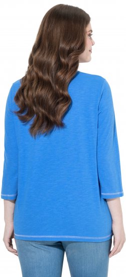 Ulla Popken Make It Amazing 3/4 Sleeve Graphic Tee Pacific Blue - Potlačené tričká pre ženy - 