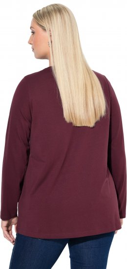 Ulla Popken Fawn Long Sleeve Graphic Tee Plum - Potlačené tričká pre ženy - 