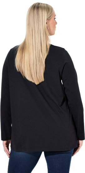 Ulla Popken Sequined Puppy Long Sleeve Graphic Tee Black - Potlačené tričká pre ženy - 