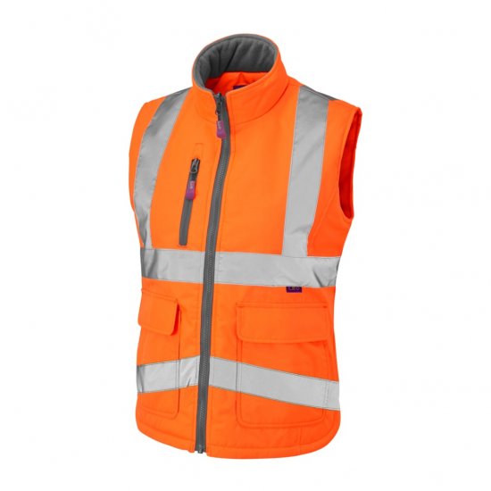 Leo Sandymere EcoViz Women's Bodywarmer Orange - Pracovné Odevy - 