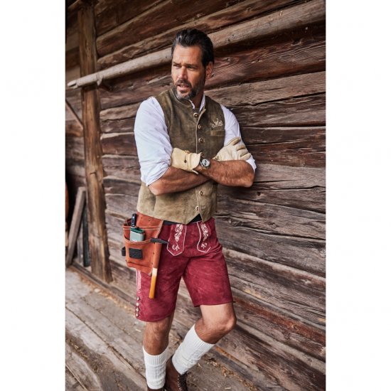 JP1880 Vest Goat Suede Traditional Moss Green - Slávnostné oblečenie - Slávnostné oblečenie – Oslavujte štýlovo a pohodlne