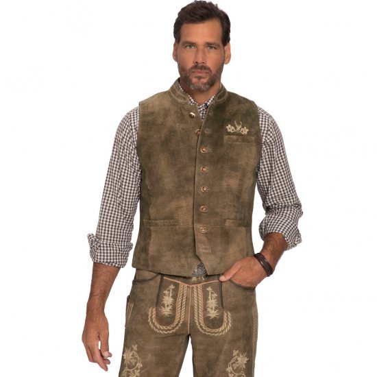 JP1880 Vest Goat Suede Traditional Moss Green - Slávnostné oblečenie - Slávnostné oblečenie – Oslavujte štýlovo a pohodlne