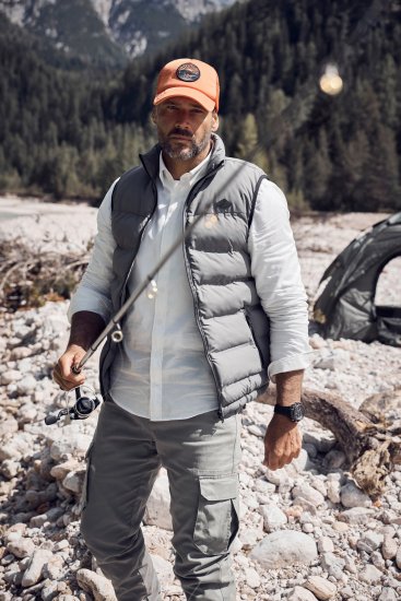 JP1880 Quilted Vest Outdoor Stand-up Collar Grey - Bundy - Bundy Nadmerné Veľkosti 2XL-8XL