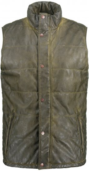JP1880 Quilted Gilet Vintage Leather Green - Bundy - Bundy Nadmerné Veľkosti 2XL-8XL