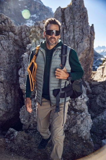 JAY-PI Lightly Quilted Vest with Stomach Fit Grey - Bundy - Bundy Nadmerné Veľkosti 2XL-8XL