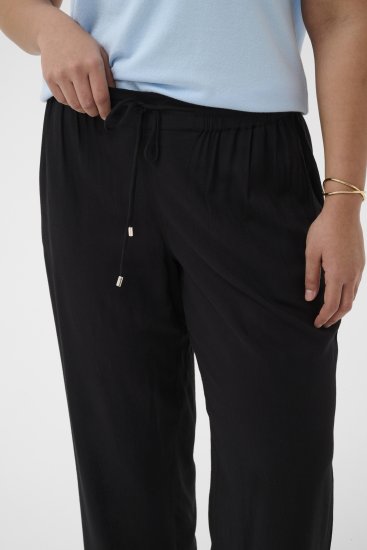 Kaffe Curve Mille Wide Pants Black Deep - Látkové nohavice - 