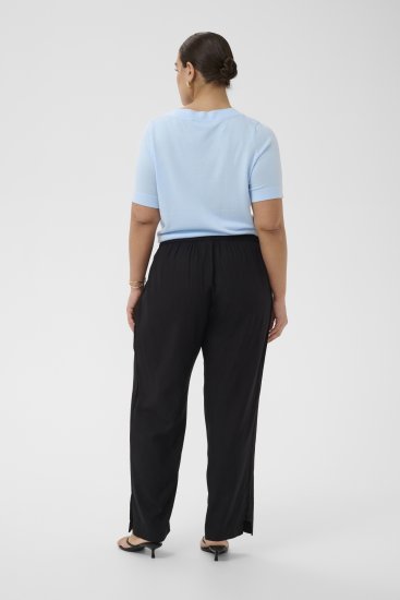 Kaffe Curve Mille Wide Pants Black Deep - Látkové nohavice - 