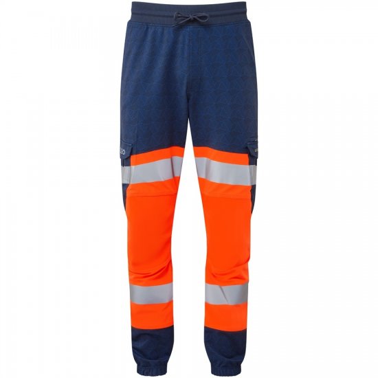 Leo Hawkridge Ecoviz High Performance 4X Stretch Trouser Hi-Vis Orange/Navy Print - Pracovné odevy - Pracovné Odevy 3XL-6XL
