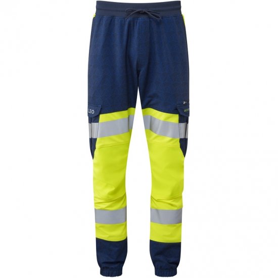 Leo Hawkridge Ecoviz High Performance 4X Stretch Trouser Hi-Vis Yellow/Navy Print - Pracovné odevy - Pracovné Odevy 3XL-6XL