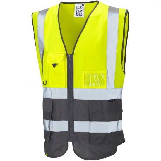 Leo Lynton Ecoviz Superior Waistcoat Hi-Vis Yellow/Grey - Pracovné odevy - Pracovné Odevy 3XL-6XL