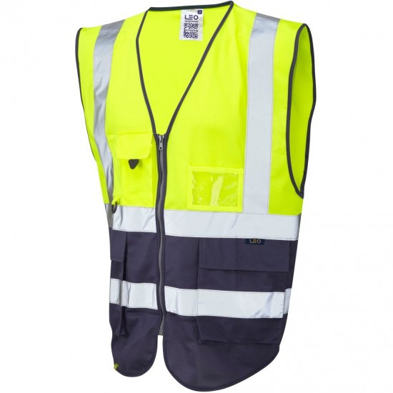 Leo Lynton Ecoviz Superior Waistcoat Hi-Vis Yellow/Navy - Pracovné odevy - Pracovné Odevy 3XL-6XL