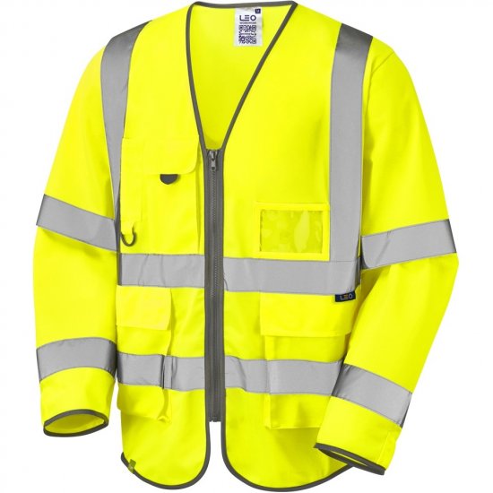 Leo Wrafton Ecoviz Superior Sleeved Waistcoat Hi-Vis Yellow - Pracovné odevy - Pracovné Odevy 3XL-6XL