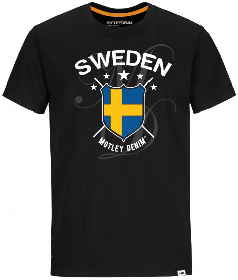 Motley Denim Sweden T-shirt Black - Tričká - Nadrozmerné tričká - 2XL-14XL
