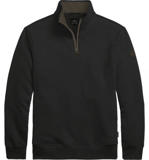 Double Outfitters MTOP-1163 Mikina s krátkym zipsom Čierna - Mikiny & mikiny bez kapucne - Mikiny & Mikiny s Kapucňou 2XL-12XL