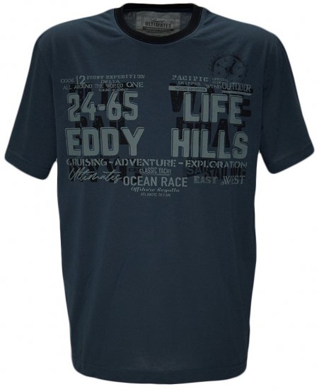 EDDY HILLS Life T-shirt Navy - Tričká - Nadrozmerné tričká - 2XL-14XL