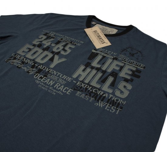 EDDY HILLS Life T-shirt Navy - Tričká - Nadrozmerné tričká - 2XL-14XL