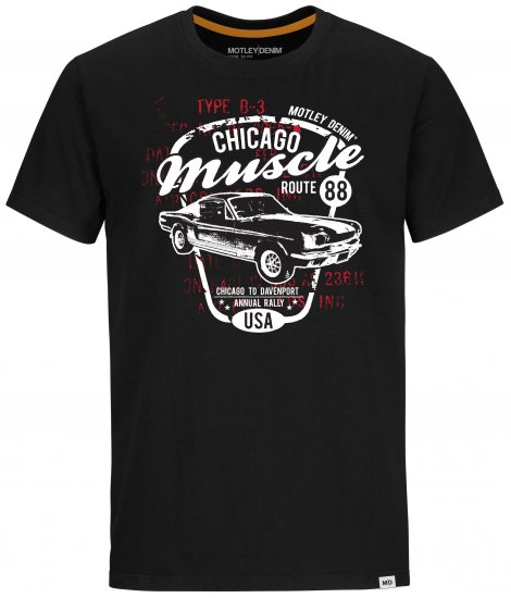 Motley Denim Newport T-shirt Black - Tričká - Nadrozmerné tričká - 2XL-14XL