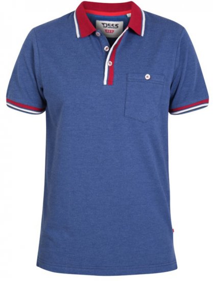 D555 Nigel Polo Denim Blue - Polokošele - Polokošele 2XL-8XL
